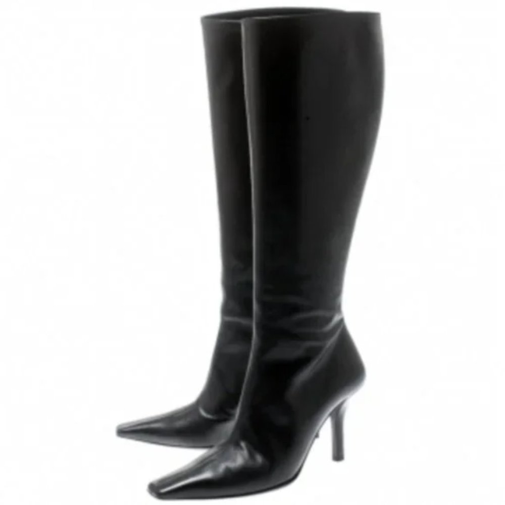 RARE Gucci G heel knee high leather boots 37.5
